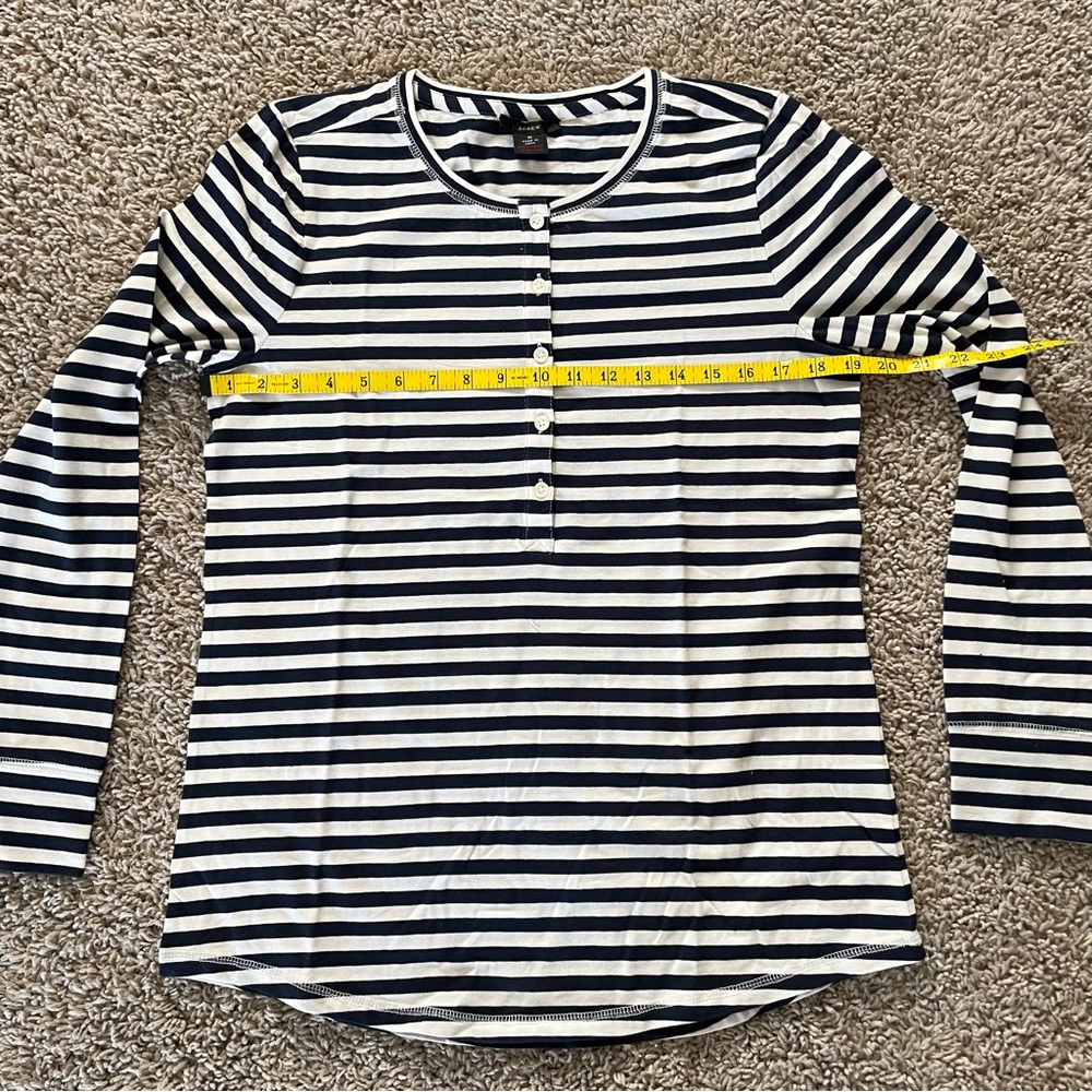 J Crew Sleep Shirt Navy White Stripe Size Medium - Picture 5 of 9